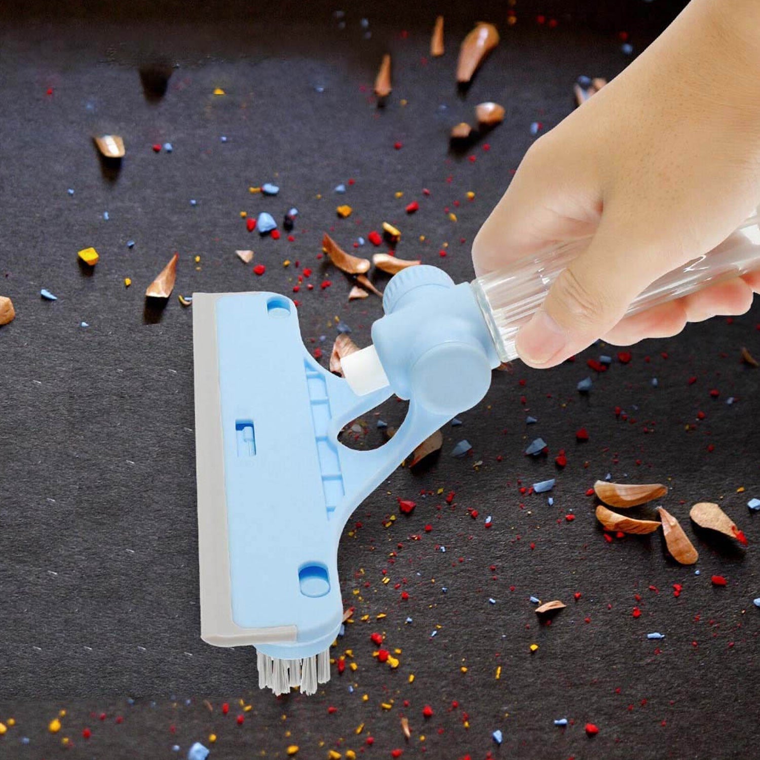 4167 4 in 1 Multifunctional Glass Scraper, Window Glass Wiper with Watering Can, Silicon Cleaning Squeegee with Two Brush Heads, Practical Squeegee for Shower Doors, Windows, Tiles and Car Glass 4167 4 in 1 Multifunctional Glass Scraper, Window Glass Wiper with Watering Can, Silicon Cleaning Squeegee with Two Brush Heads, Practical Squeegee for Shower Doors, Windows, Tiles and Car Glass